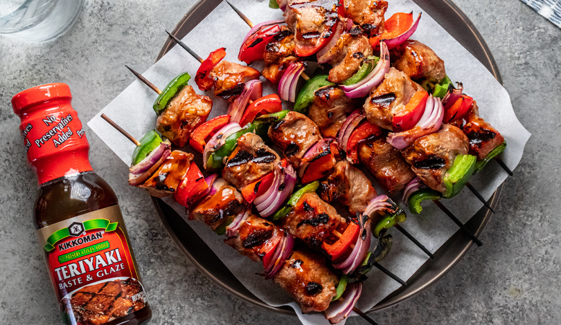 Teriyaki Sriracha Pork Kabobs Kikkoman Home Cooks