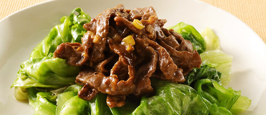 Image for Lettuce And Beef Stir Fry In Osyter Sauce