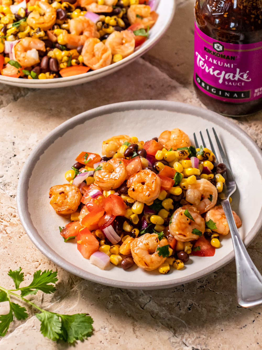 TERIYAKI SHRIMP, CORN & BLACK BEAN SALAD Chinese