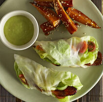 Image for Teriyaki Bacon Candy Wraps with Wasabi Dipping Sauce