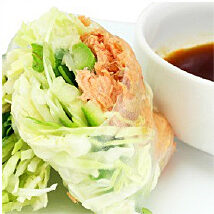 Image for Salmon Spring Roll with Spicy Peanut Poke Dipping Sauce