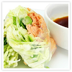 Image for Salmon Spring Roll with Spicy Peanut Poke Dipping Sauce