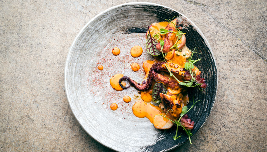 Image for Grilled Octopus with Ginger Miso Butter and Lemongrass Sauce