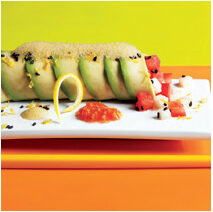 Image for Avocado Canelones with Tomato Caviar and Soy Air