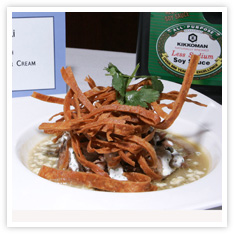 Image for Tomatillo Soup with Pulled Soy Turkey and Sour Cream