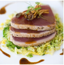 Image for Seared Ahi Tuna with Wasabi Butter & Pickled Plum-Soy Glaze