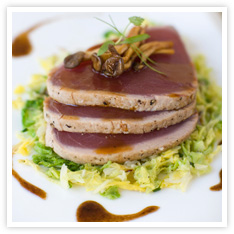 Image for Seared Ahi Tuna with Wasabi Butter & Pickled Plum-Soy Glaze