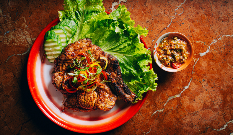 Image for Grilled Black Pepper Lamb with Jaew Sauce (Gae Yaang Jim Jaew)