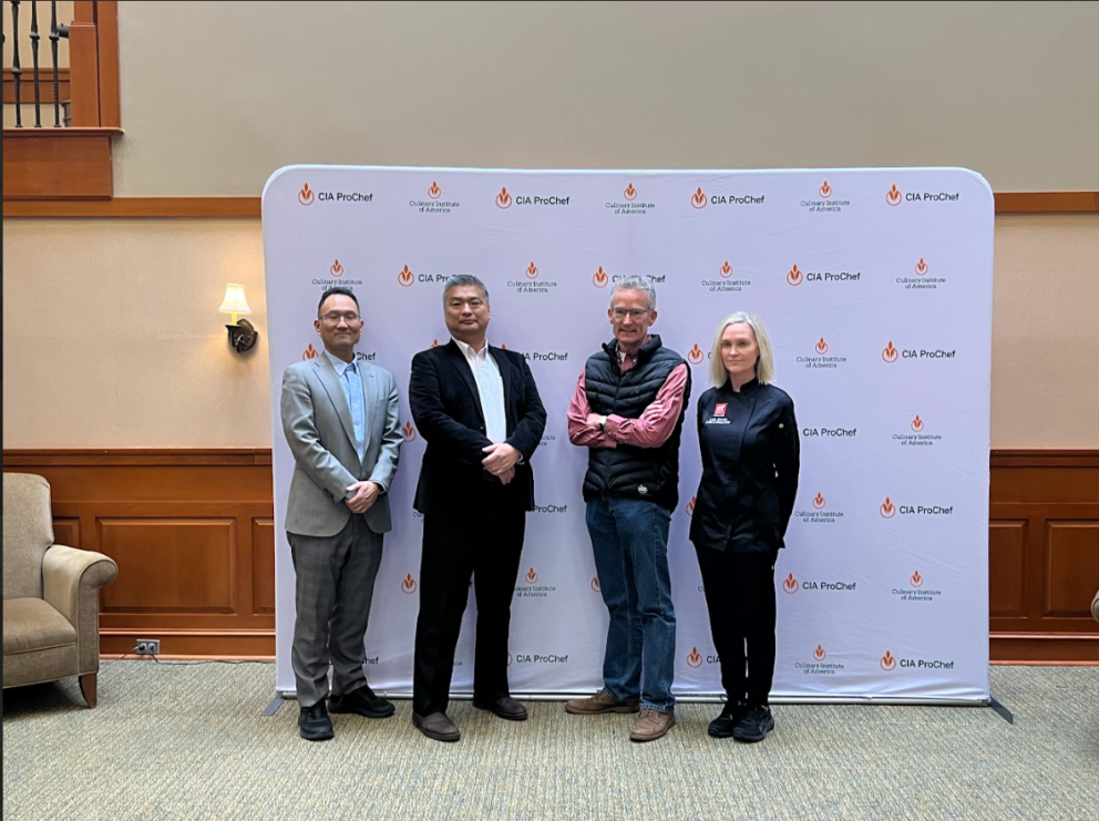 Kikkoman Sales USA, management team, Zwilling Chef and CIA President together to support the Kikkoman Innovation Challenge at the Culinary Institute of America, Hyde Park, in 2026.