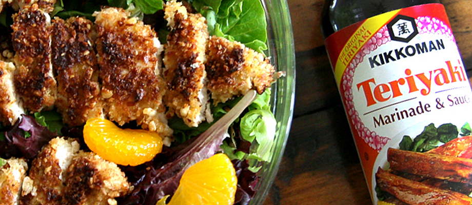 Image for Almond Crusted Chicken Tender Salad with Orange Teriyaki Honey Dressing