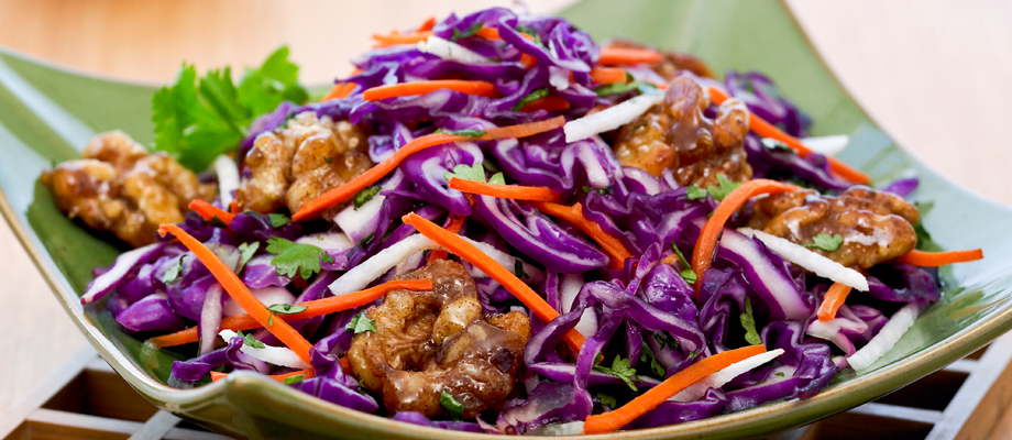 Asian Coleslaw with Candied Walnuts - Kikkoman Home Cooks