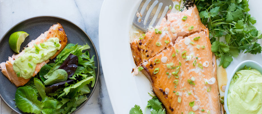 Image for Baked Salmon With Avocado Sauce