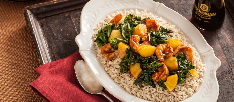 Image for Spicy Pineapple, Kale and Shrimp Stir Fry