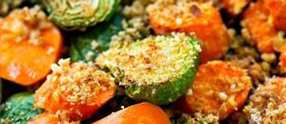 Image for Roasted Brussels Sprouts and Carrots with Parmesan Kikkoman Panko Bread Crumbs