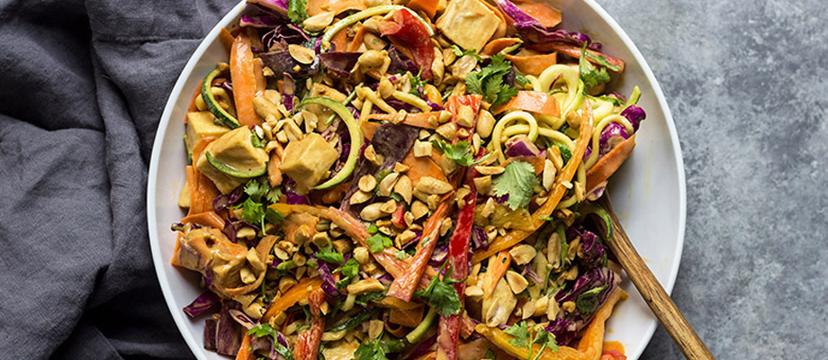 Image for Vegetable Noodles with Crispy Tofu and Peanut Sauce