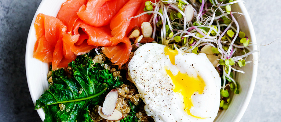 Image for Poached Egg Kale and Quinoa Breakfast Bowls