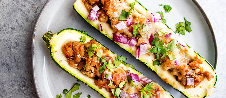 Image for Sesame-Soy Chicken Stuffed Zucchini Boats