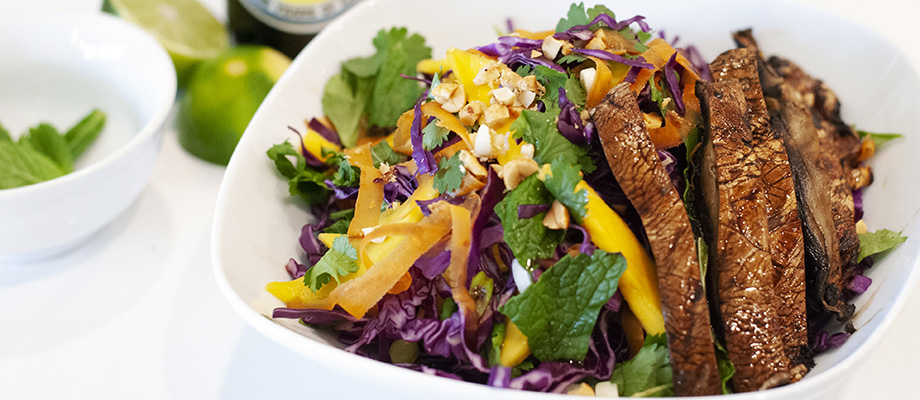 Image for Grilled Portobello Steak on a Summer Herb Salad
