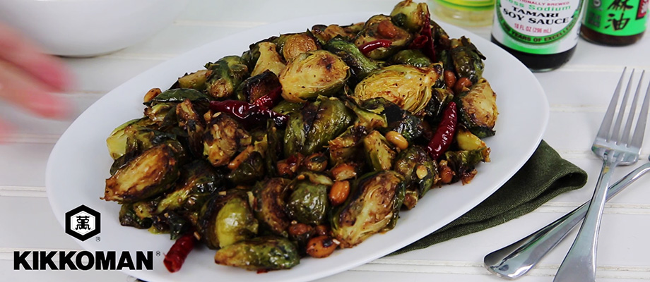 Gluten-Free Kung Pao Brussels Sprouts - Kikkoman Home Cooks