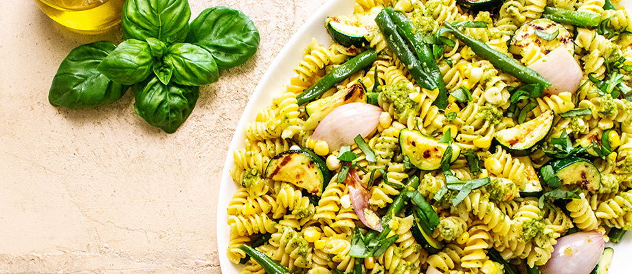 Image for Late Summer Vegetable Pesto Pasta