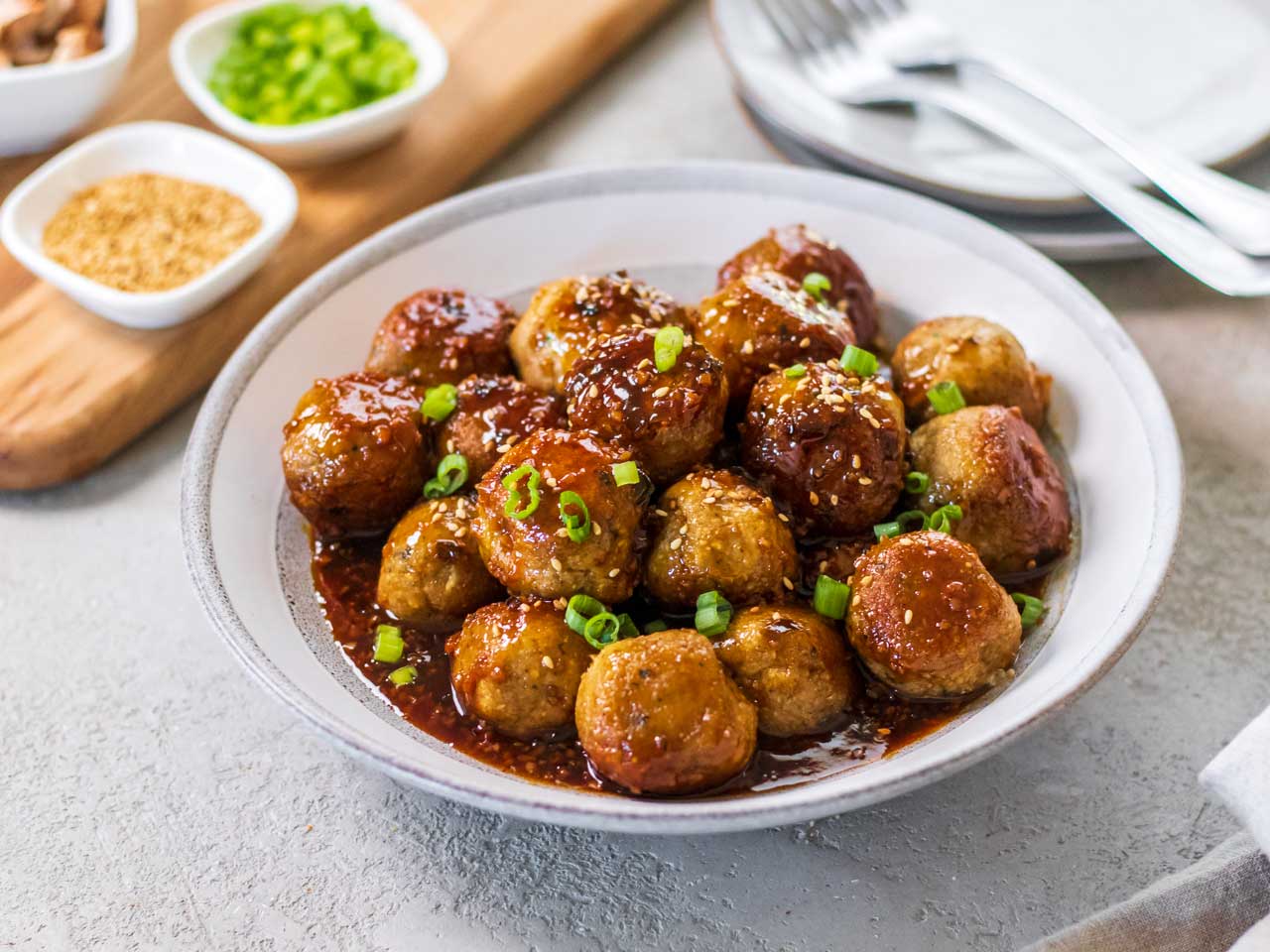 Vegan Teriyaki Meatballs - Kikkoman Home Cooks