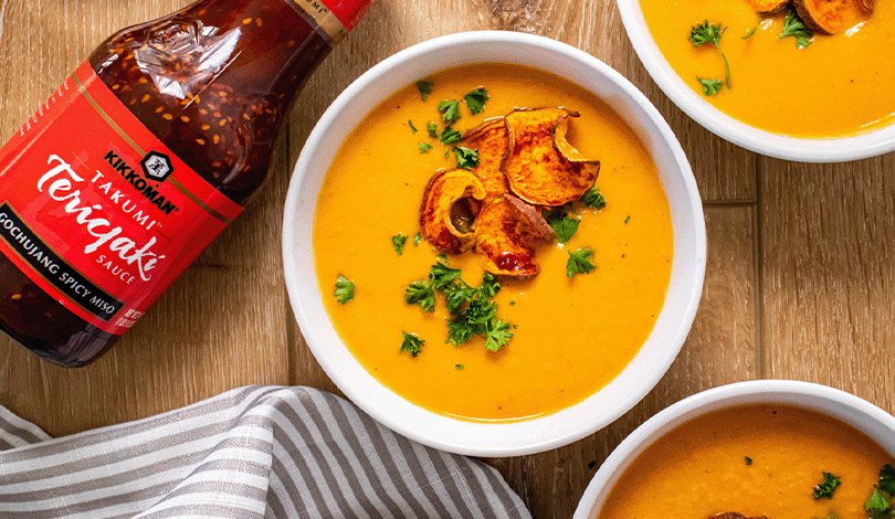 Image for Roasted Sweet Potato Soup with Takumi Chips