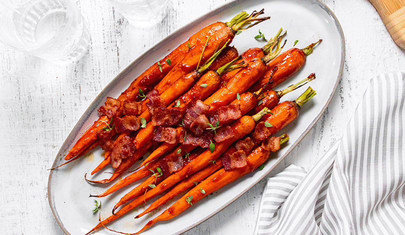 Image for Spicy Teriyaki Glazed Carrots with Bacon