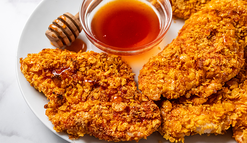 Image for Cornflake Crusted Chicken with Hot Sriracha Honey