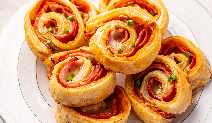 Image for Sriracha Ham and Cheese Pastry Pinwheels