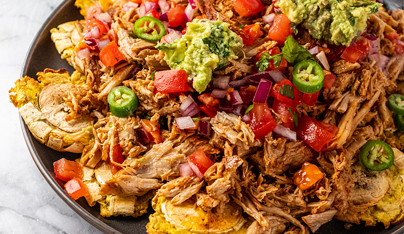 Image for Plantain Nachos with Pulled Pork 