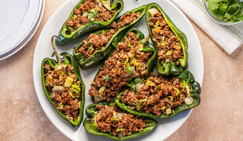 Image for Teriyaki Ground Beef Stuffed Poblano Peppers