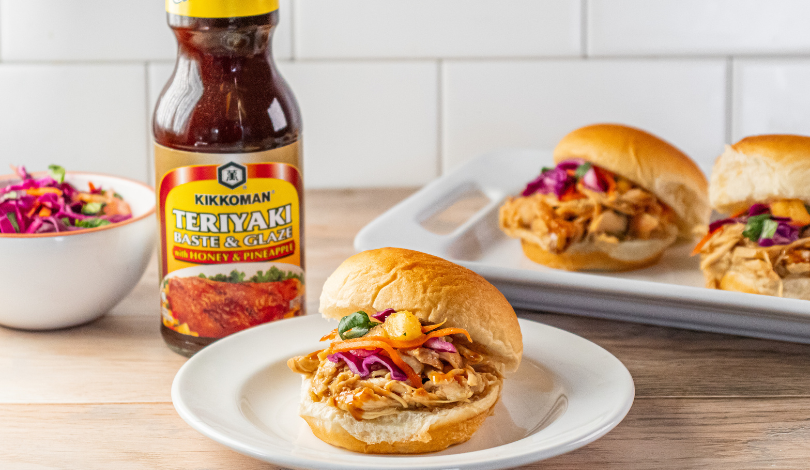 Image for Slow Cooker Honey Pineapple Teriyaki Pulled Chicken Sliders on Hawaiian Rolls