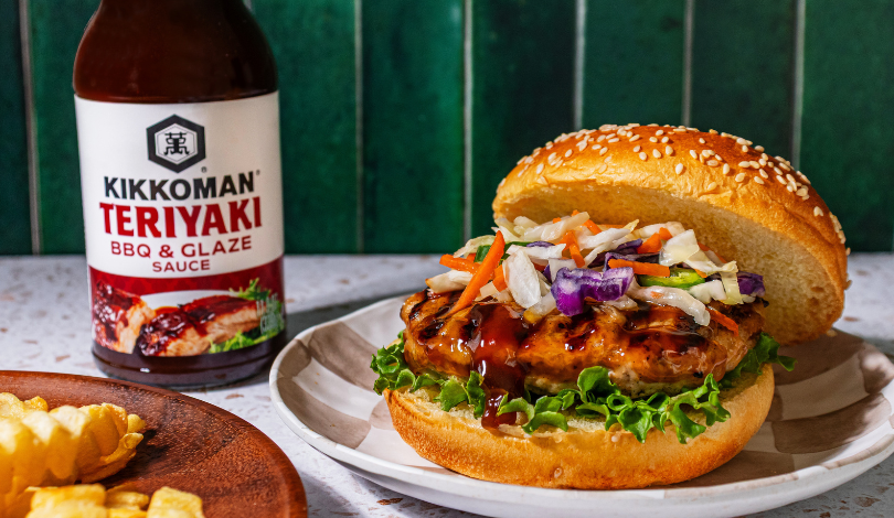 Image for Glazed and Infused Teriyaki Turkey Burger with Crunchy Slaw
