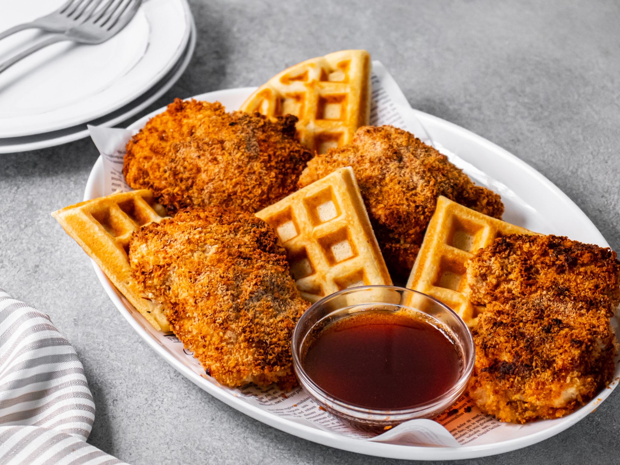 Pollo Frito con Waffles en la Freidora de Aire - Sabor