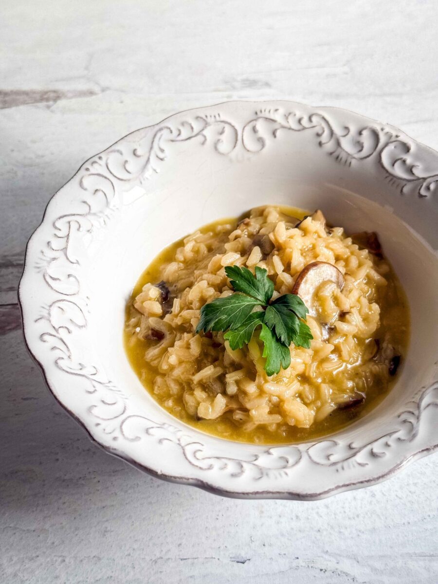 Dashi mushroom risotto